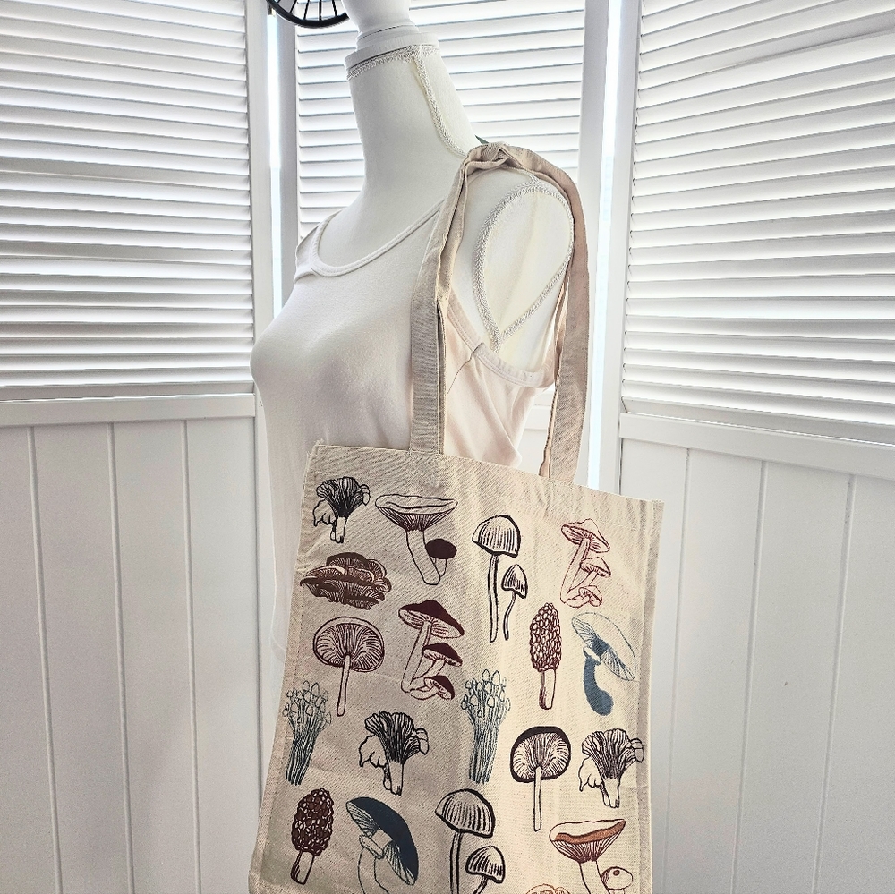 Canvas Mushroom Grocery Tote